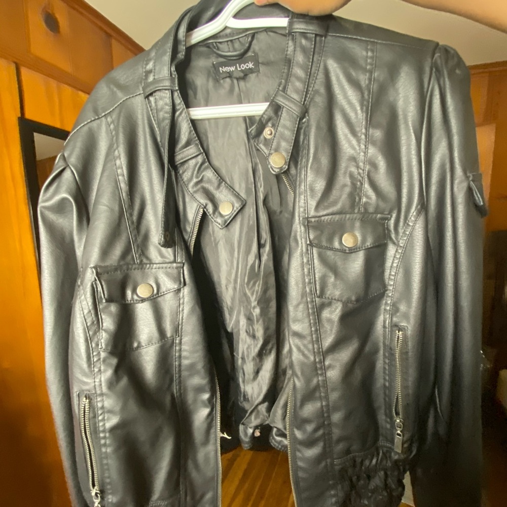 Leather jacket (plus size)